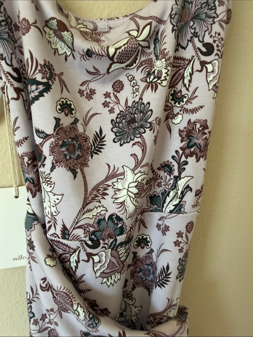 Wilfred Lavender Floral Scoop-Neck Wrap Mini Dress - Picture 7 of 7